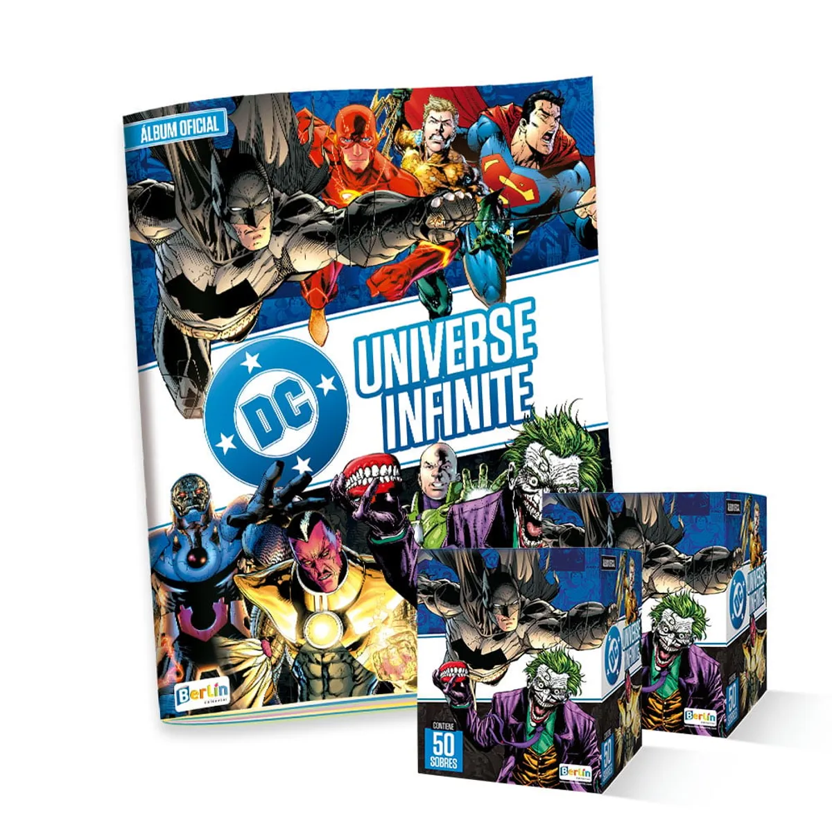 EDITORIAL BERLIN - ALBUM DC UNIVERSE, ALBUM TAPA BLANDA + 2 PAQUETONES  (100 SOBRES)