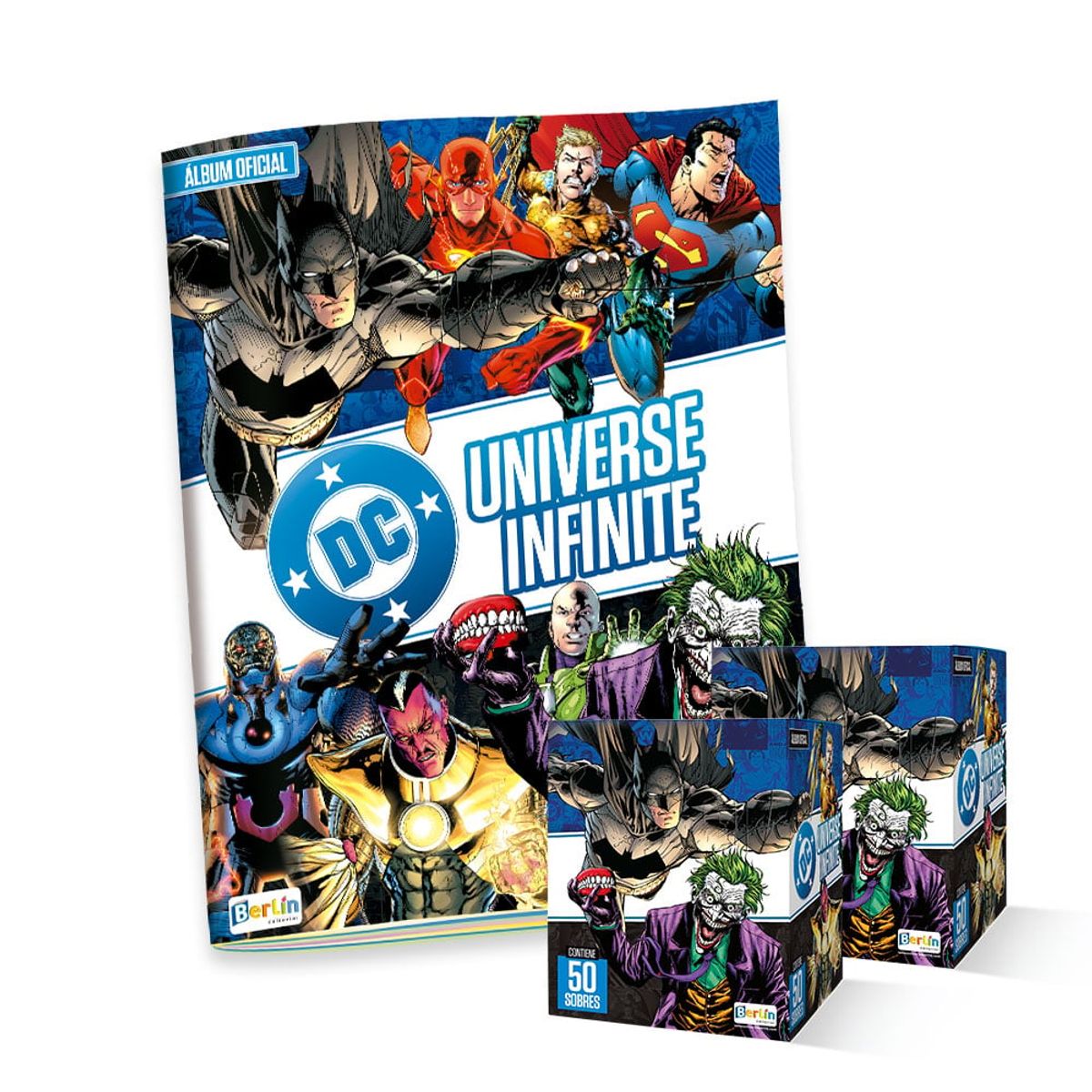 EDITORIAL BERLIN - ALBUM DC UNIVERSE, ALBUM TAPA BLANDA + 2 PAQUETONES  (100 SOBRES)