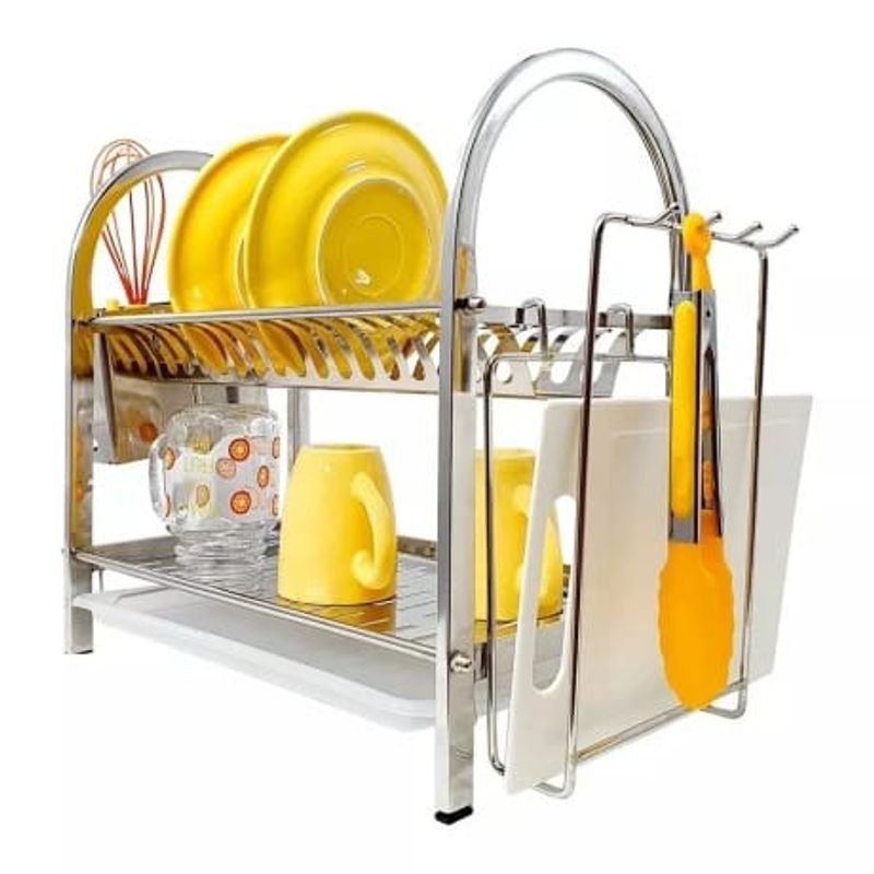 GENERICO - nuevo escurridor de 2 niveles de acero inoxidable