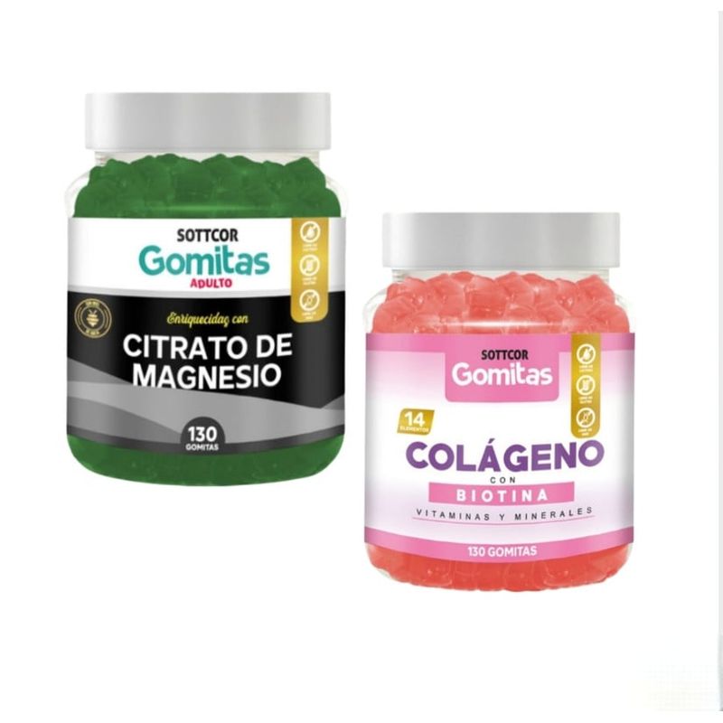 GENERICO - GOMITAS DE COLAGENO CON BIOTINA + CITRATO DE MAGNESIO SOTTCOR X2