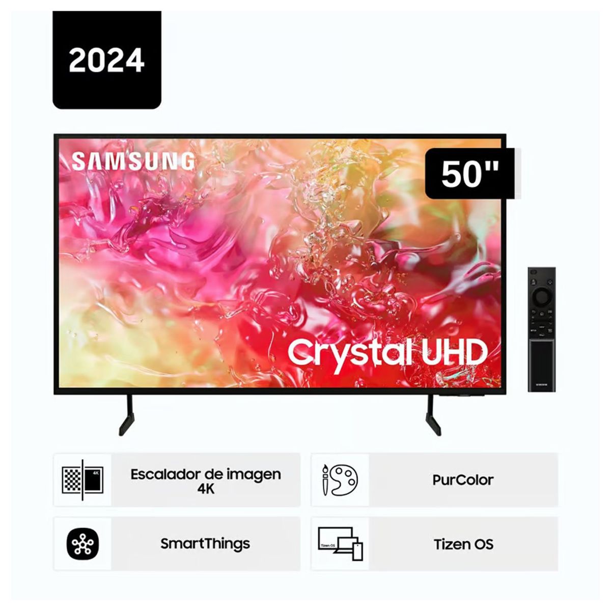 SAMSUNG - Televisor Samsung 50 Crystal Smart TV Tizen UHD 4K 50DU7000