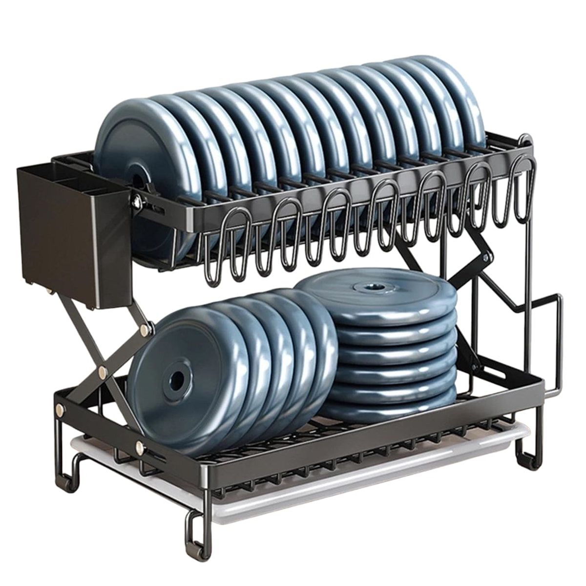 GENERICO - escurridor de platos famkit de 2 niveles moderno