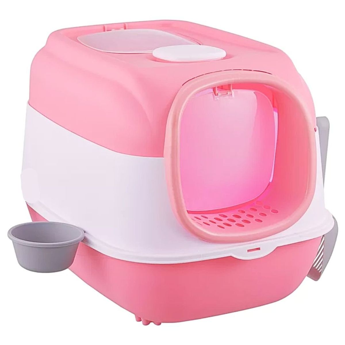 GENERICO - Arenero LED Doble Puerta para Gatos contra Bacterias ROSA