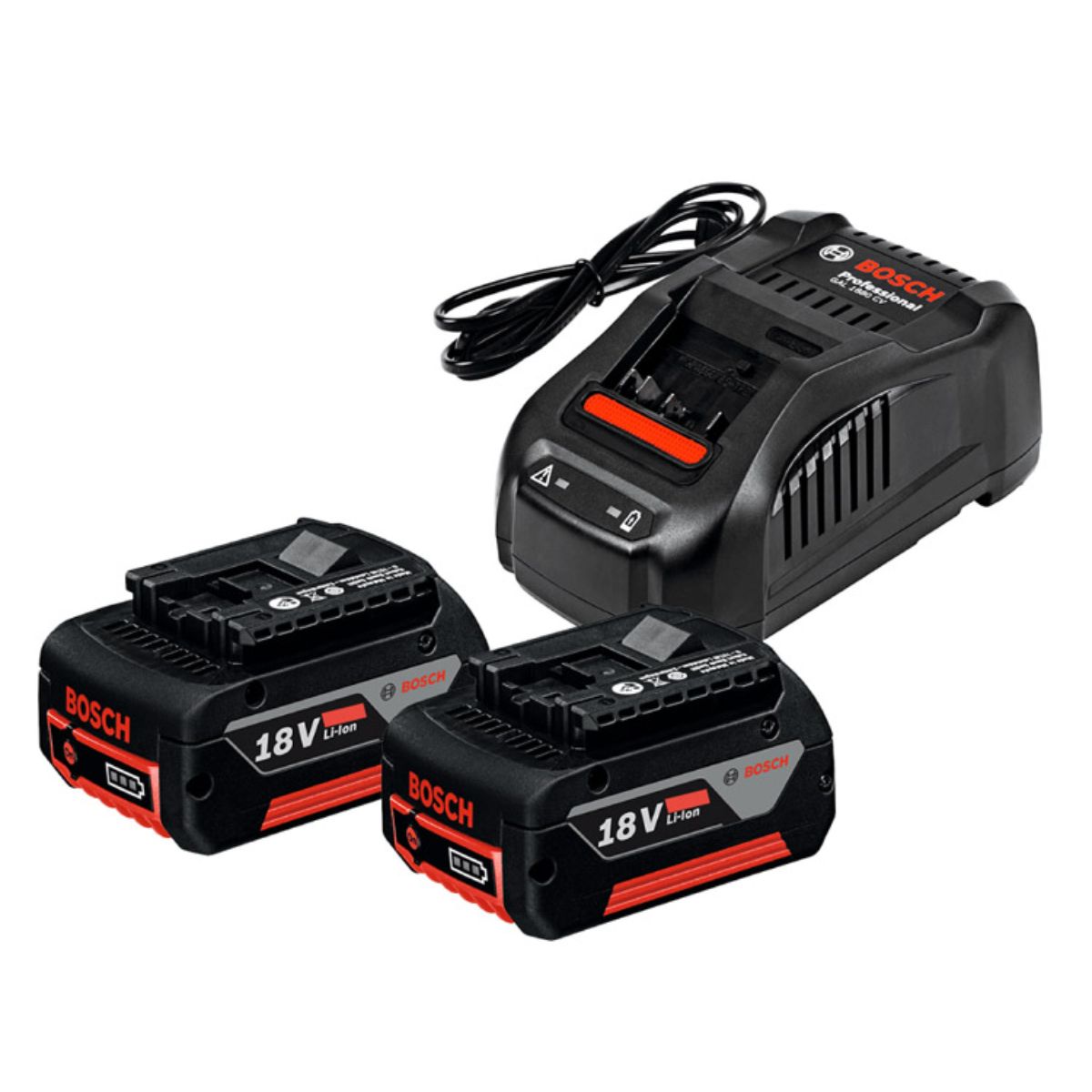 BOSCH - Kit Baterias + Cargador 18v 4.0 Amperios Bosch 1600.A01.5TC-000