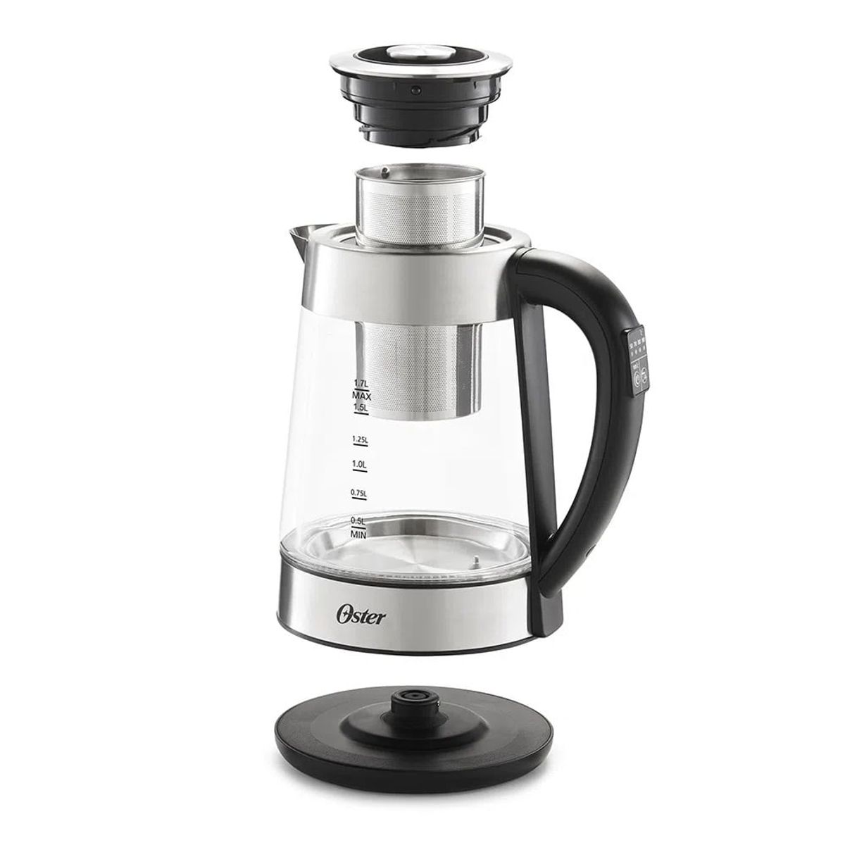 OSTER - Hervidor Oster® Eléctrico de Vidrio BVSTKT8990 AceroNegro