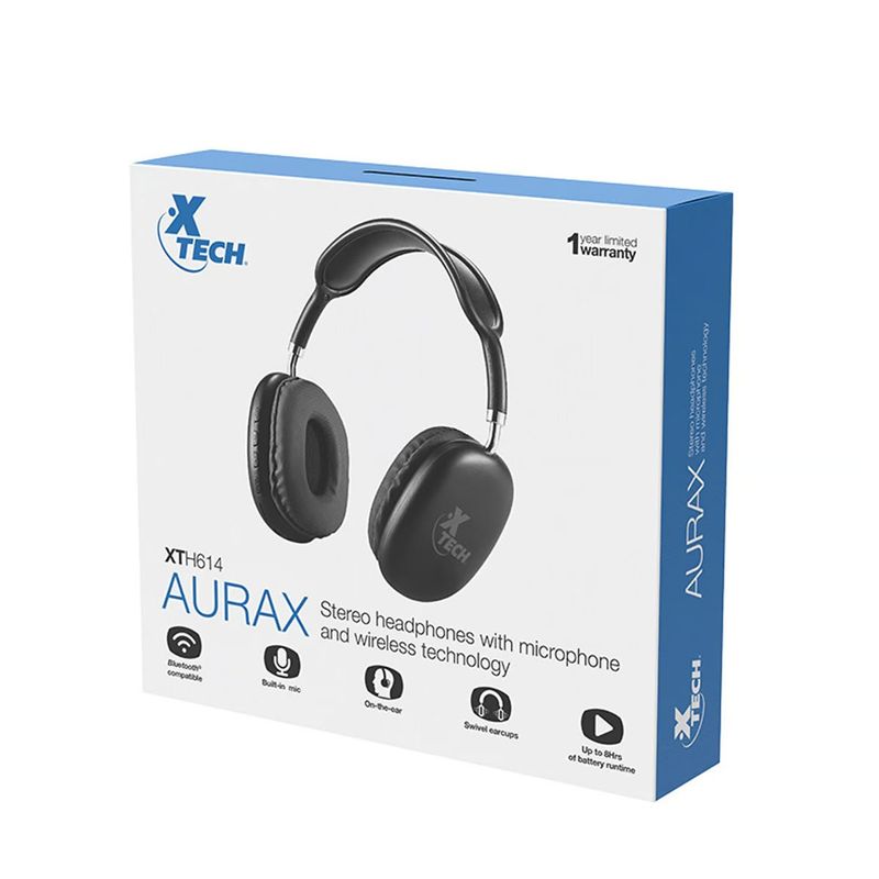 XTECH - Audifono Con Microfono Xtech Aurax Estéreo Wireless Bt Negro