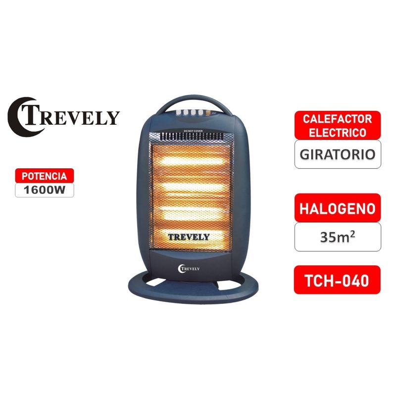 TREVELY - Calefactor electrico TREVELY TCH-040 - 1600W - Plomo