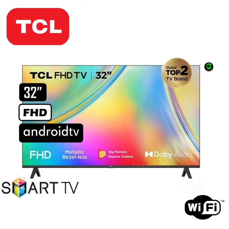 TCL - Televisor TCL Led 32 Smart HD Android TV 32S5400AF