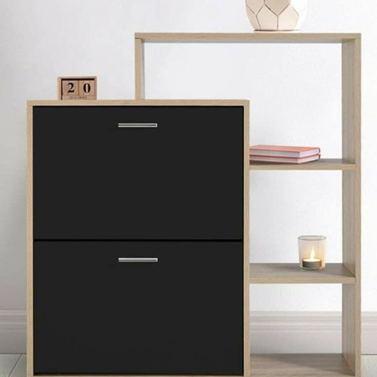 GENERICO - Zapatera Moderna Minimalista Eva  Negro R&R Muebles