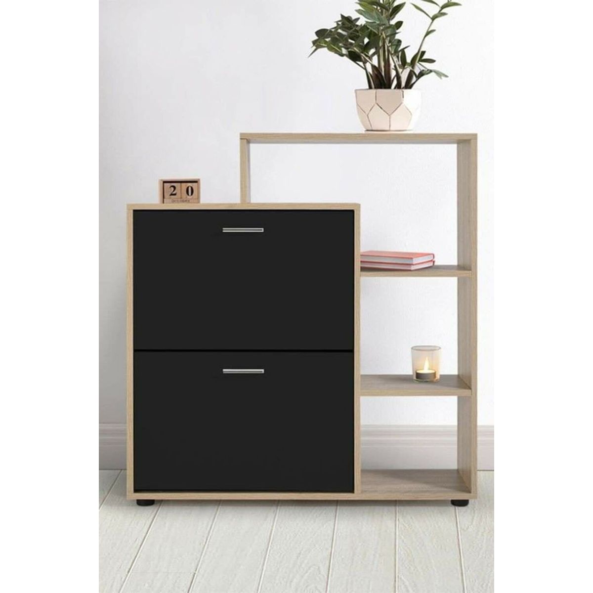 GENERICO - Zapatera Moderna Minimalista Eva  Negro R&R Muebles