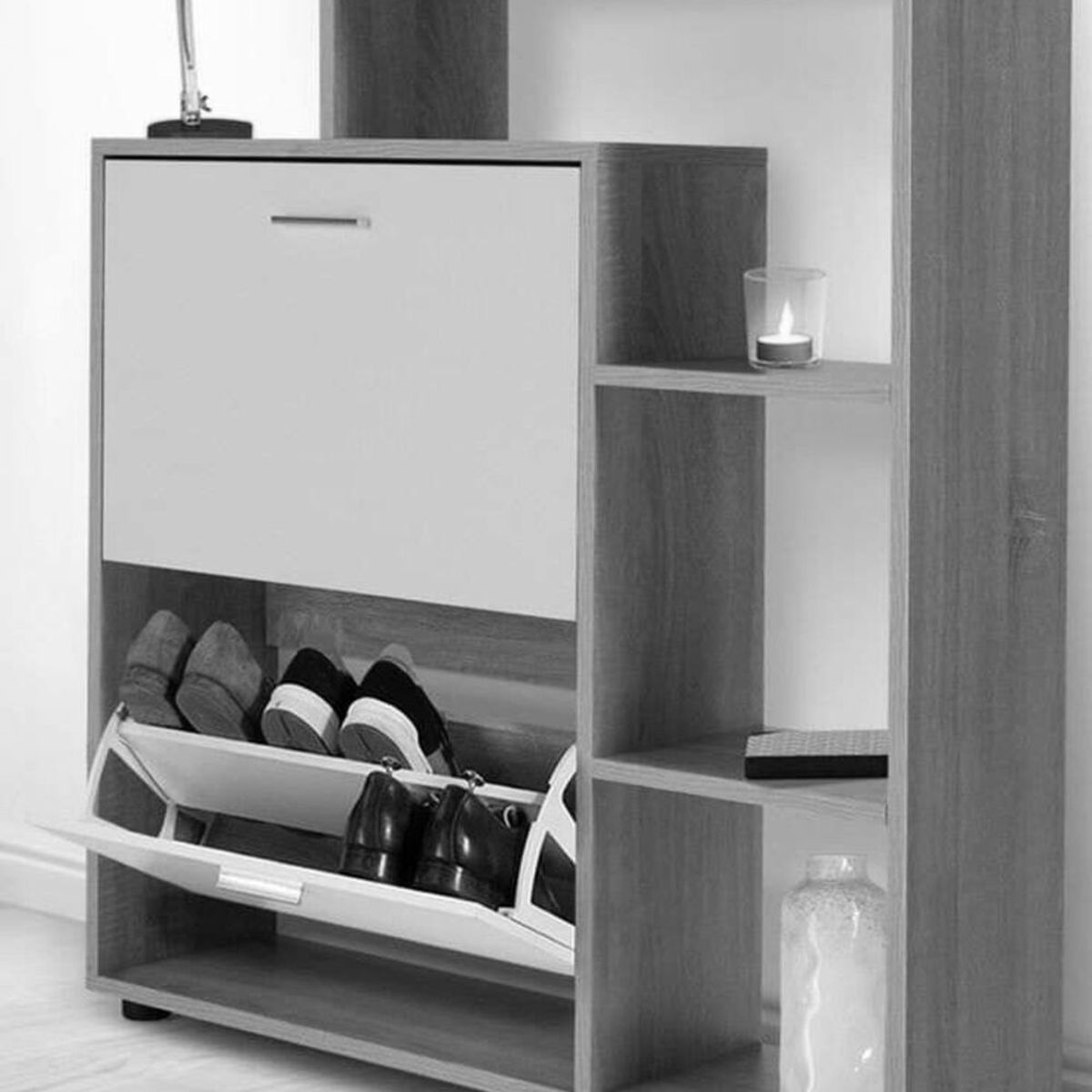 GENERICO - Zapatera Moderna Minimalista Eva  Negro R&R Muebles