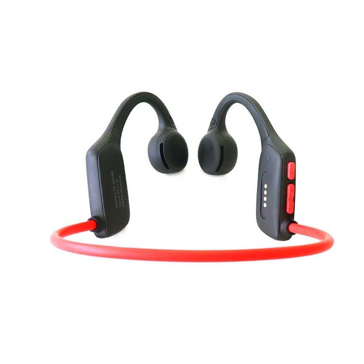 TEROS - Audífono de conducción de aire TEROS TE-8078R bluetooth rojo gris