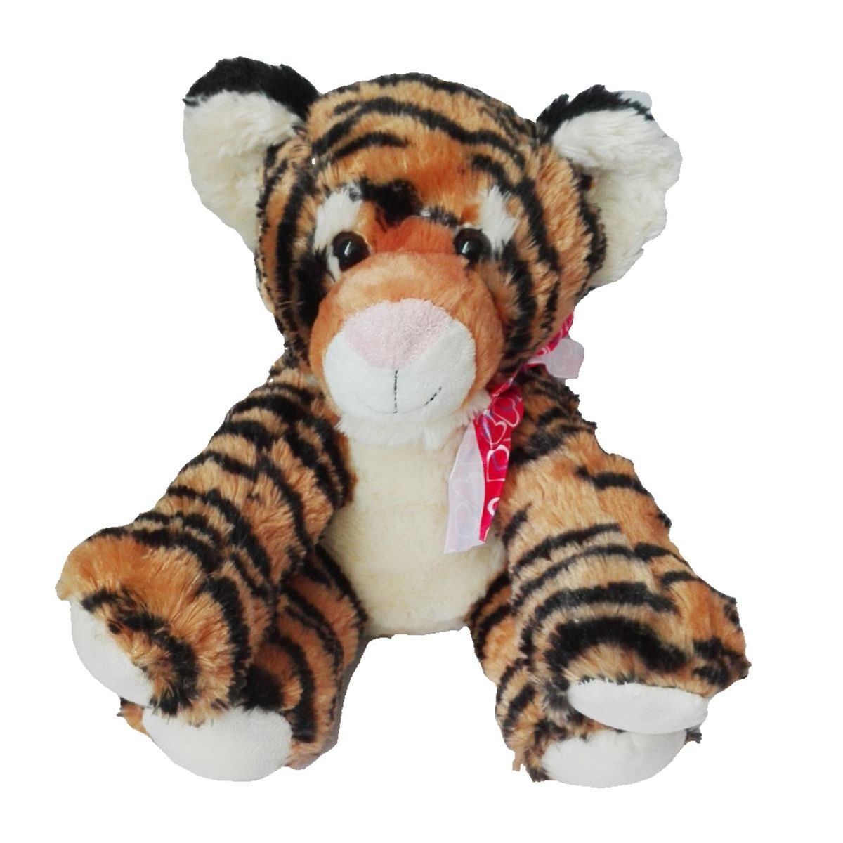 GENERICO - Peluche Tierno Tigre con Lazo Corazones 30cm