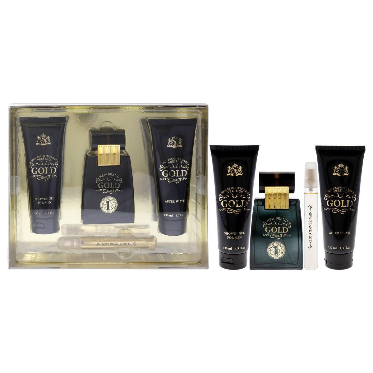 NEW BRAND - Gold Gift Set EDT100ml+MiniEDT15ml+Gel+Loción New Brand