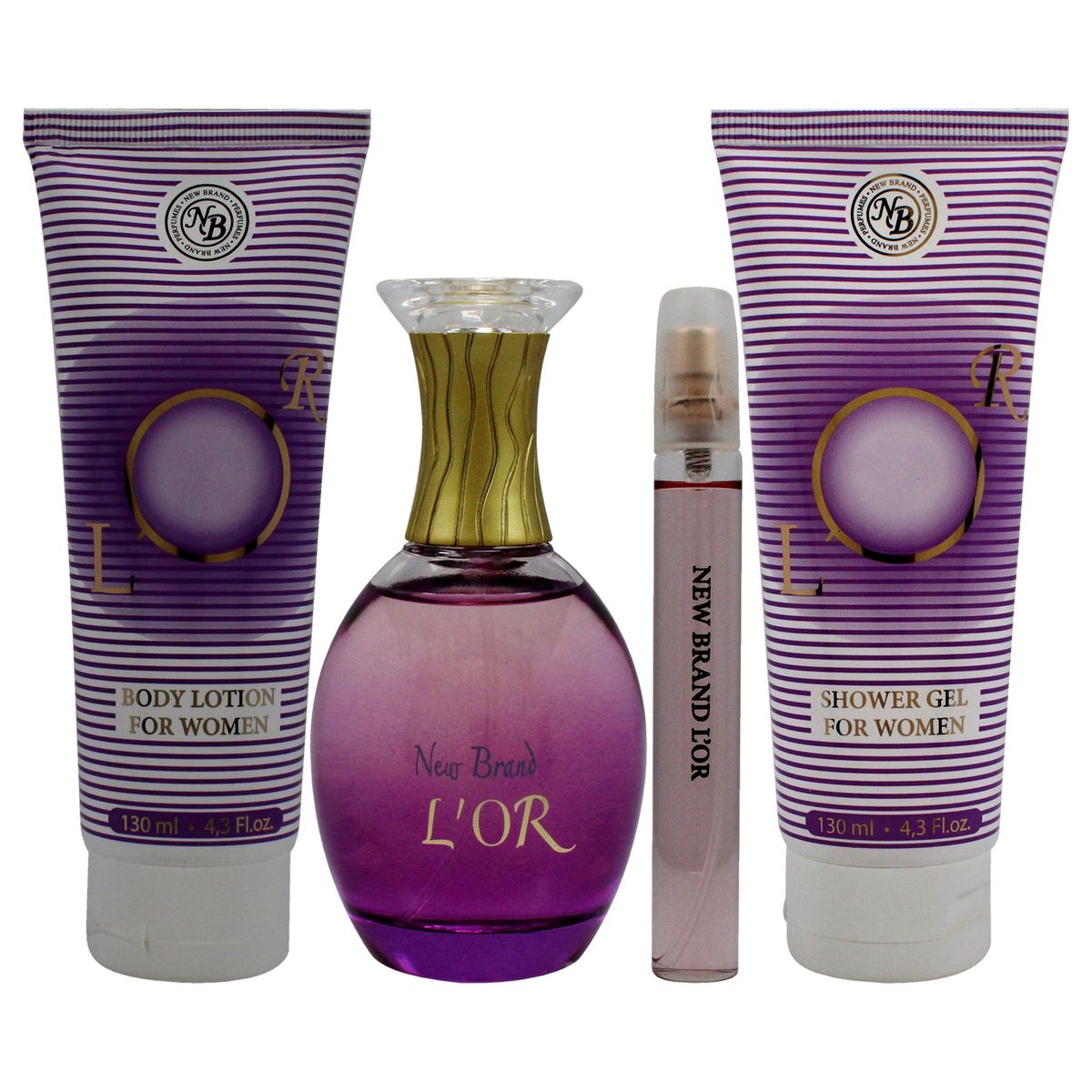 NEW BRAND - Lor Gift Set EDP100ml+MiniEDP15ml+Gel+Loción New Brand