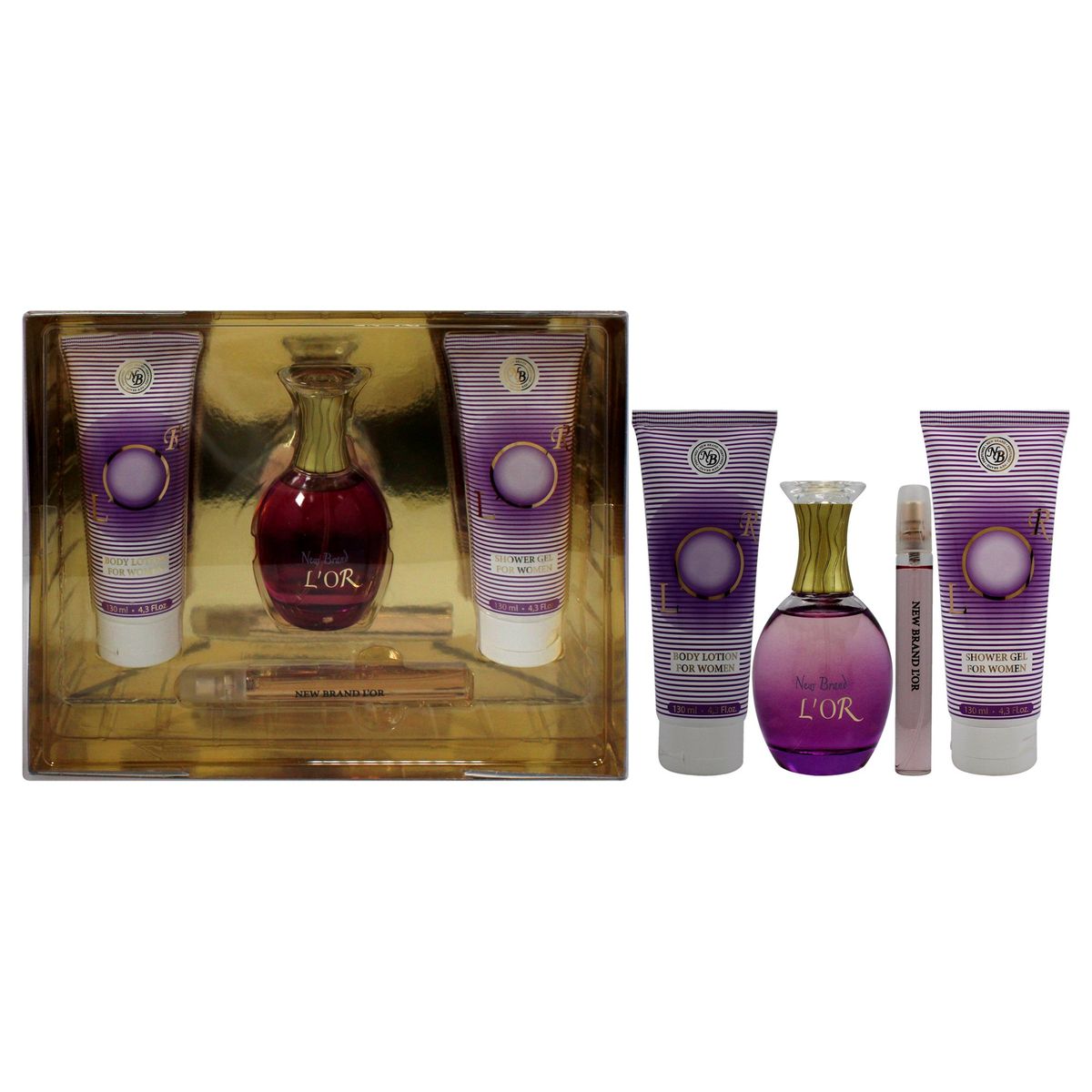 NEW BRAND - Lor Gift Set EDP100ml+MiniEDP15ml+Gel+Loción New Brand