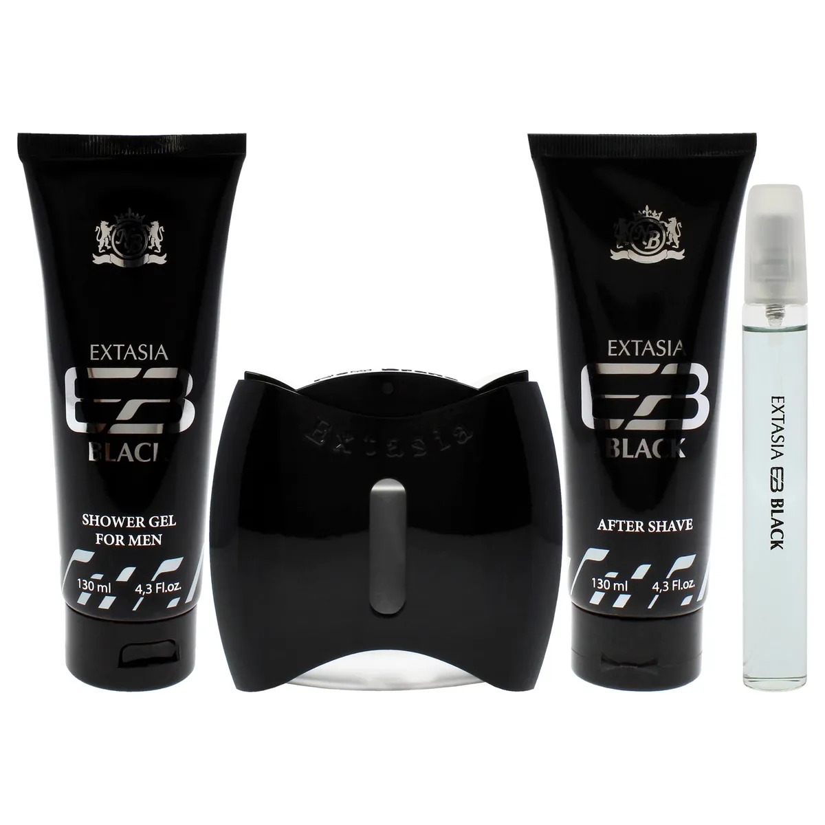 NEW BRAND - Prestige Extasia Black Set EDT100ml+EDT15ml+Gel New Brand