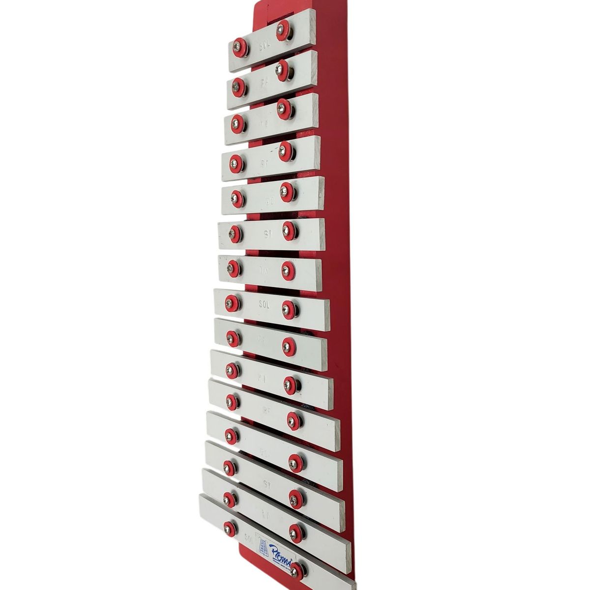 GENERICO - Xilofono Nacional Metalofono 2/8 Octavas de 15 teclas - Rojo