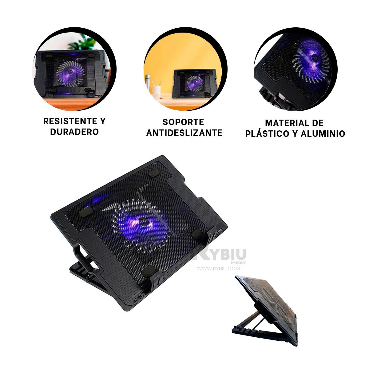 GENERICO - Soporte con Ventilador para Laptop HA 69 Y+Gift Stickers