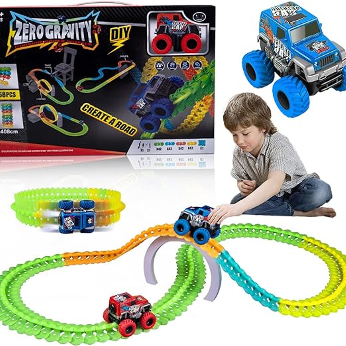 GENERICO - Juguete de Pistas de Carrera  flexibles con Luces