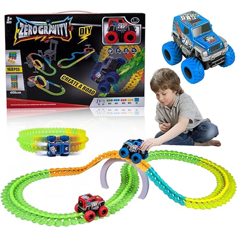 GENERICO - Juguete de Pistas de Carrera  flexibles con Luces