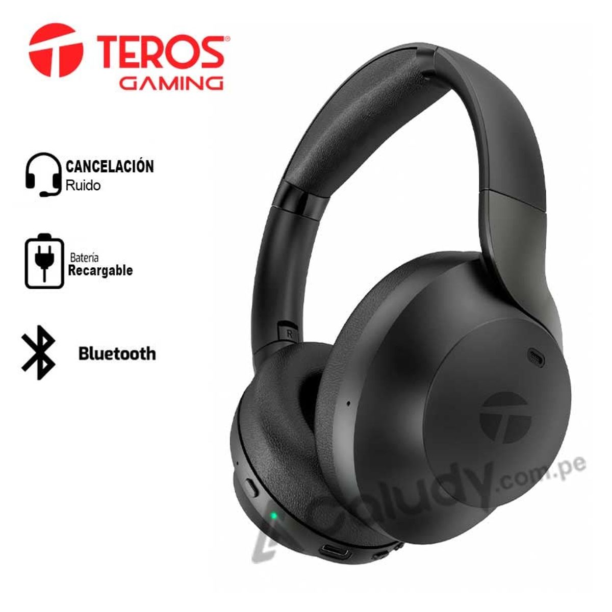 TEROS - Audífono inalámbrico ANC TEROS TE-8033N HEADSET Cancelacion Ruido