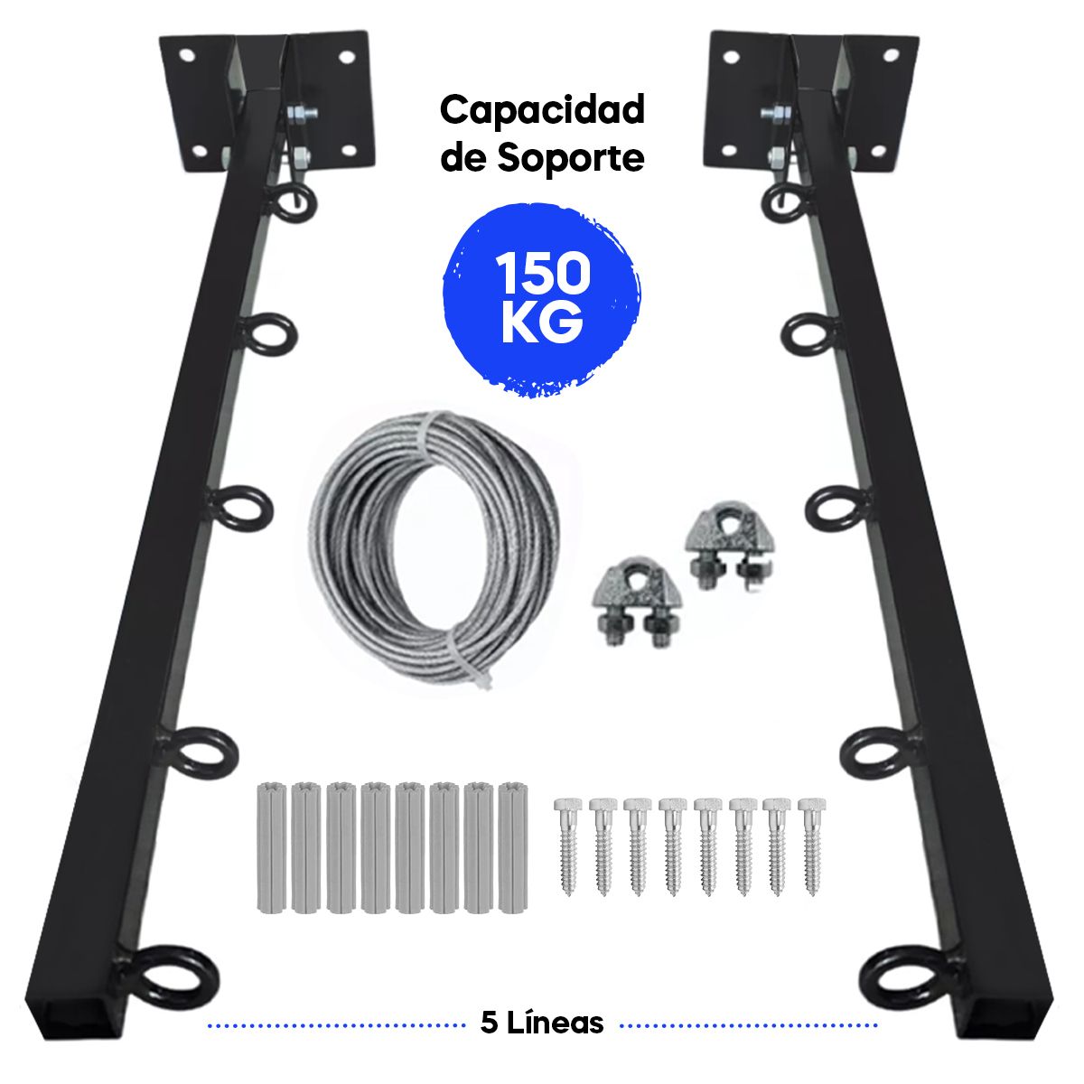 HOLGU - Tendal Tendedero Plegable Ropa Acero Soporta 150KG