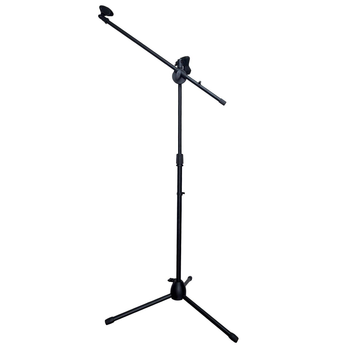 GENERICO - Pedestal Tripode Parante De 2 Microfonos de Metal - Negro