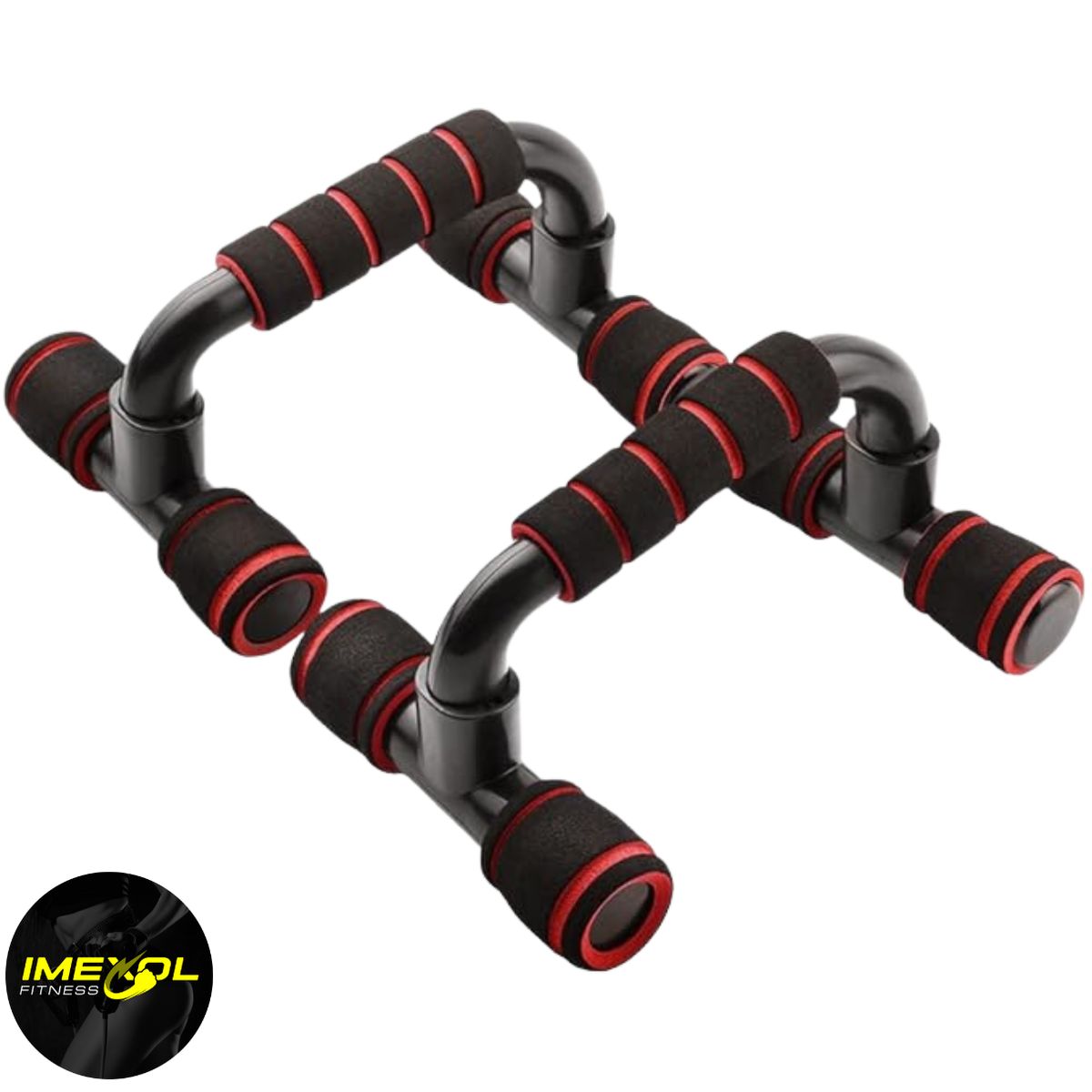 GENERICO - Barras para flexiones planchas push up ROJO fitness