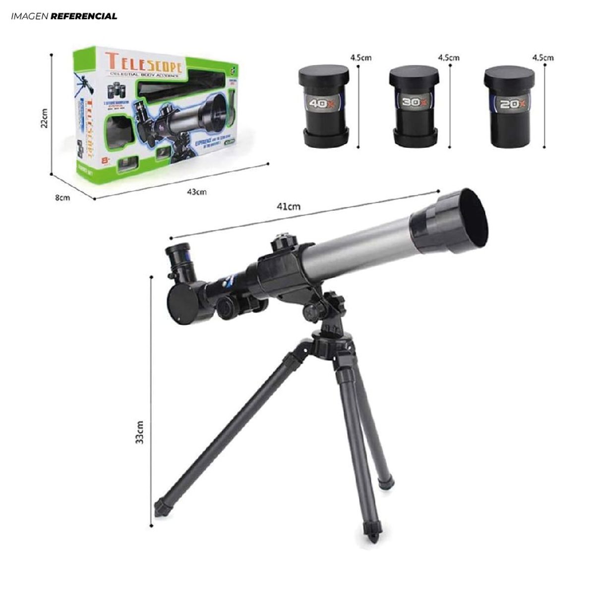 GENERICO - Telescopio Educativo Astronómico con Trípode para Niños