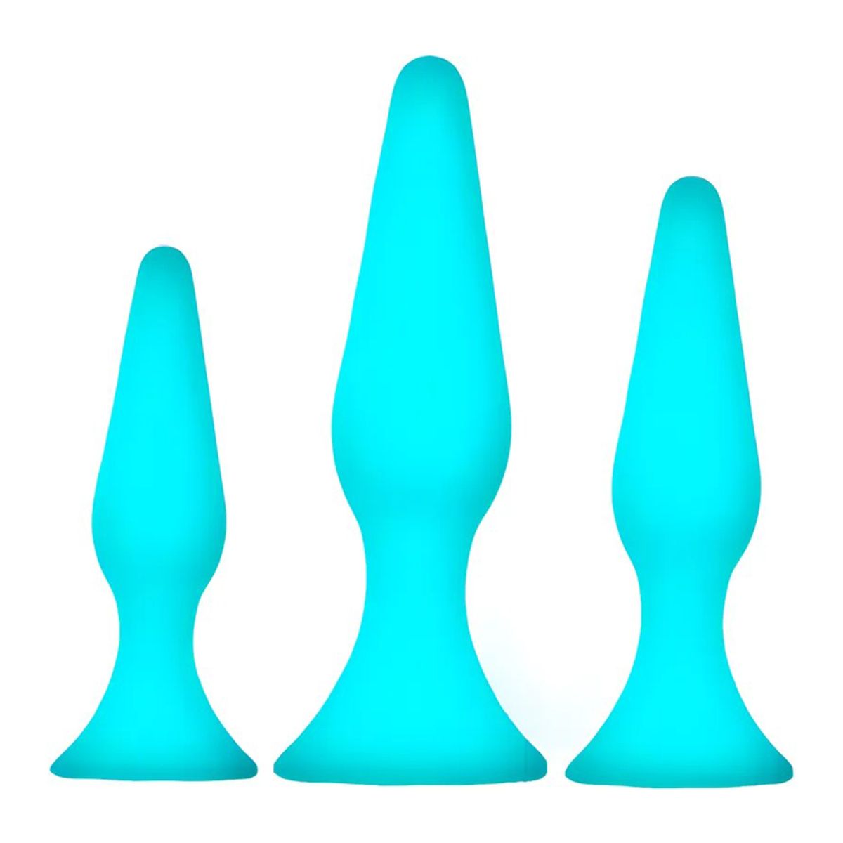 DR PINKY - Plugs Dilatadores Anales Kit 03 Consoladores Brillan en la Oscuridad