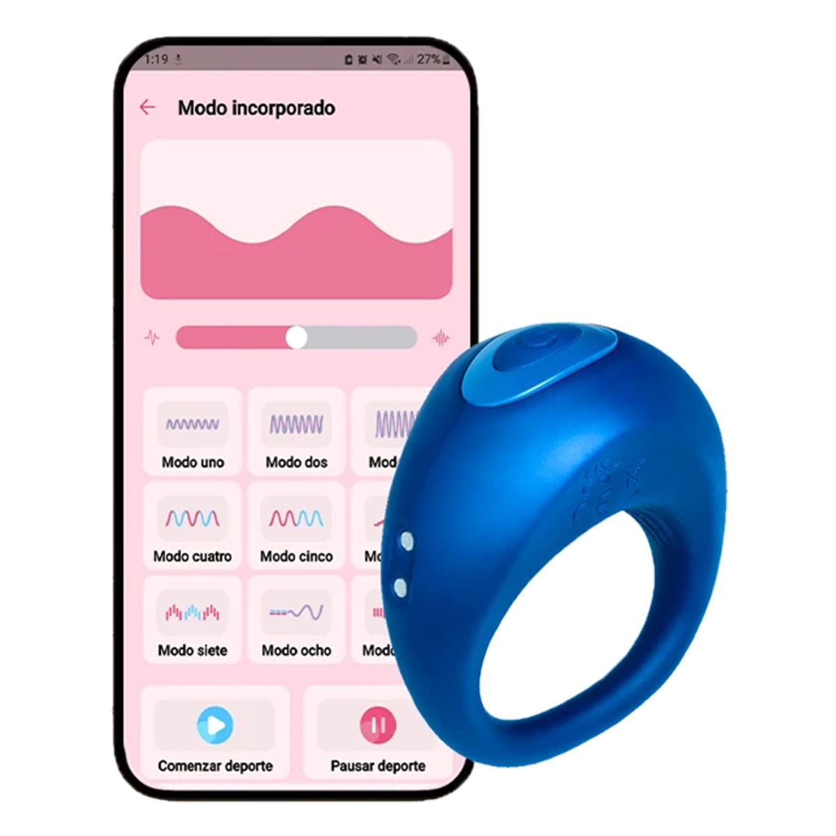 DR PINKY - Anillo Vibrador para Pene CockRing Alan Retardante Sexual con APP