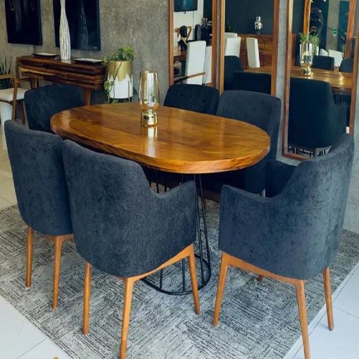 DMUEBLES - DM Comedor 6 sillas Barquismeto - Negro