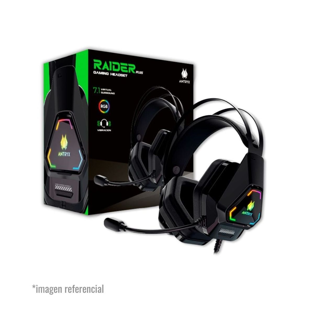 ANTRYX - AUDIFONO GAMER ANTRYX RAIDER PLUS (AGH-7550K7RV) 7.1 VIRTUAL BLACK