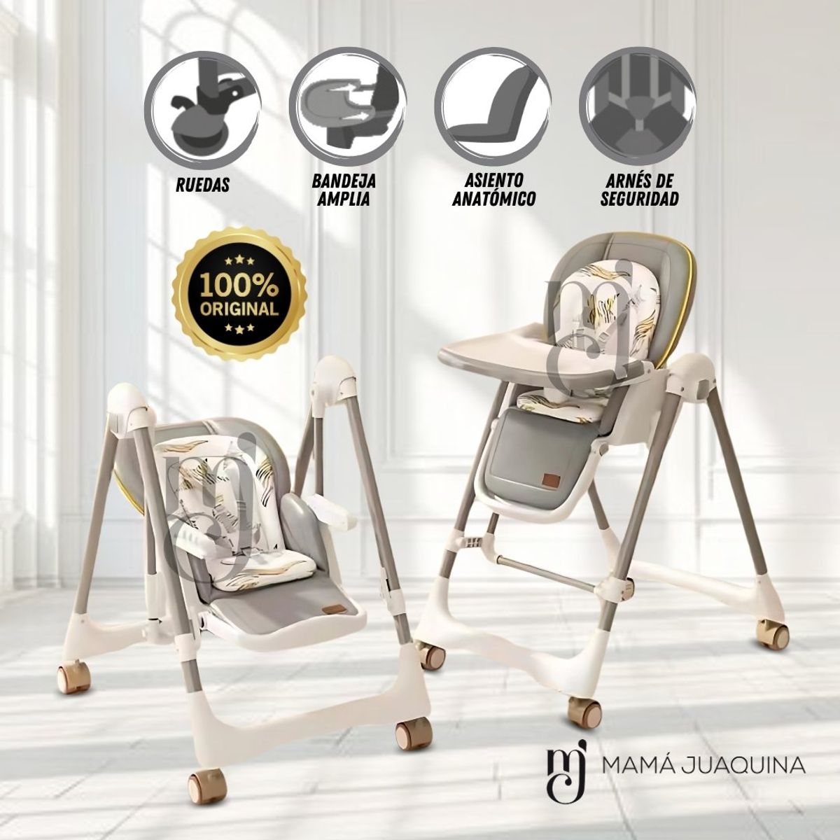 BABY - Silla de Comer «VANDIVIER » Edición Limitada Gray