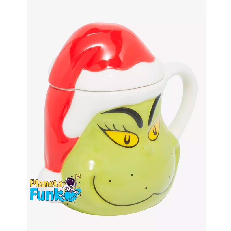 FUNKO - TAZA MUG 3D EL GRINCH CON TAPA NAVIDEÑA