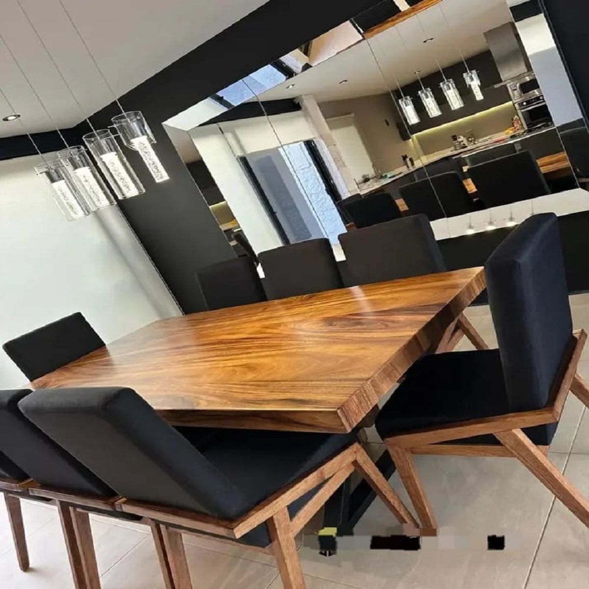 DMUEBLES - DM Comedor 8 sillas Merida - Negro