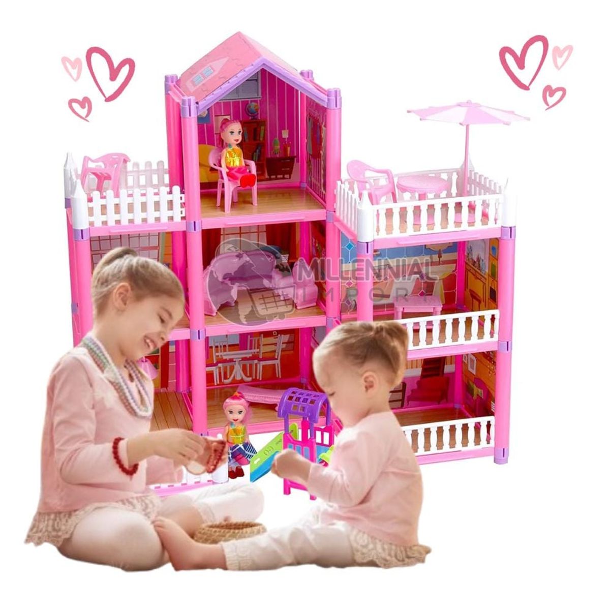 GENERICO - Casa De Muñecas Castillo Amoblado de 162 Pcs Juguete