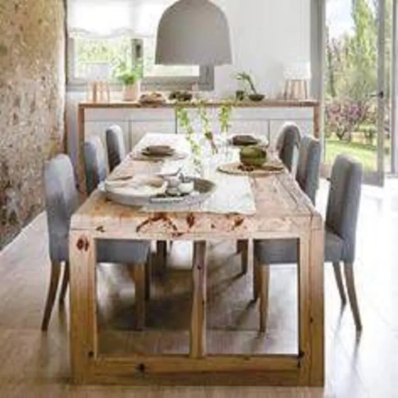 DMUEBLES - DM Comedor 6 sillas Bahia -  Natural/Gris claro