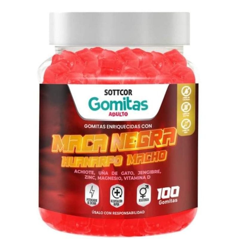 GENERICO - MACA NEGRA HUANARPO MACHO GOMITAS SOTTCOR 100 GR