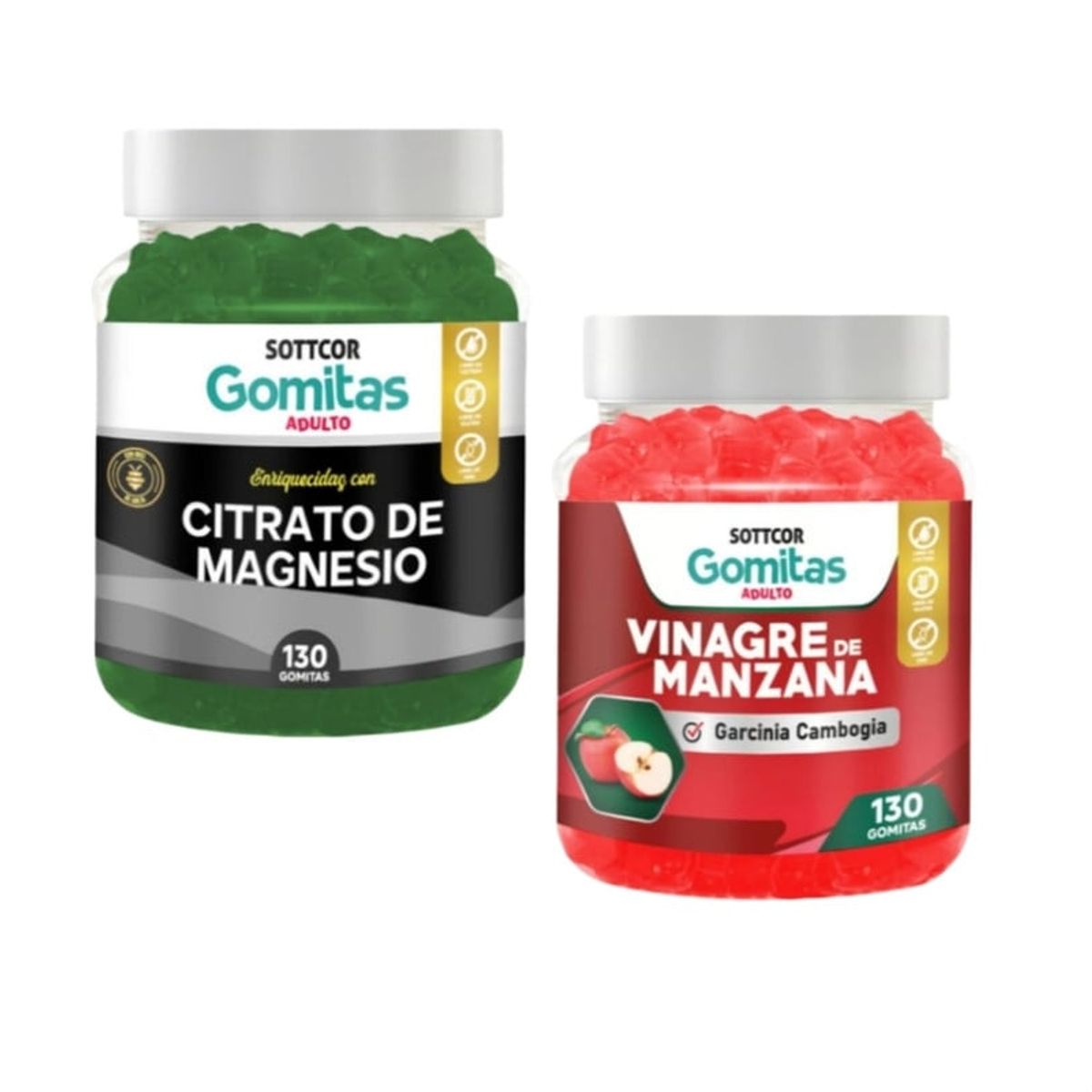 GENERICO - GOMITAS DE VINAGRE DE MANZANA + CITRATO DE MAGNESIO SOTTCOR X2