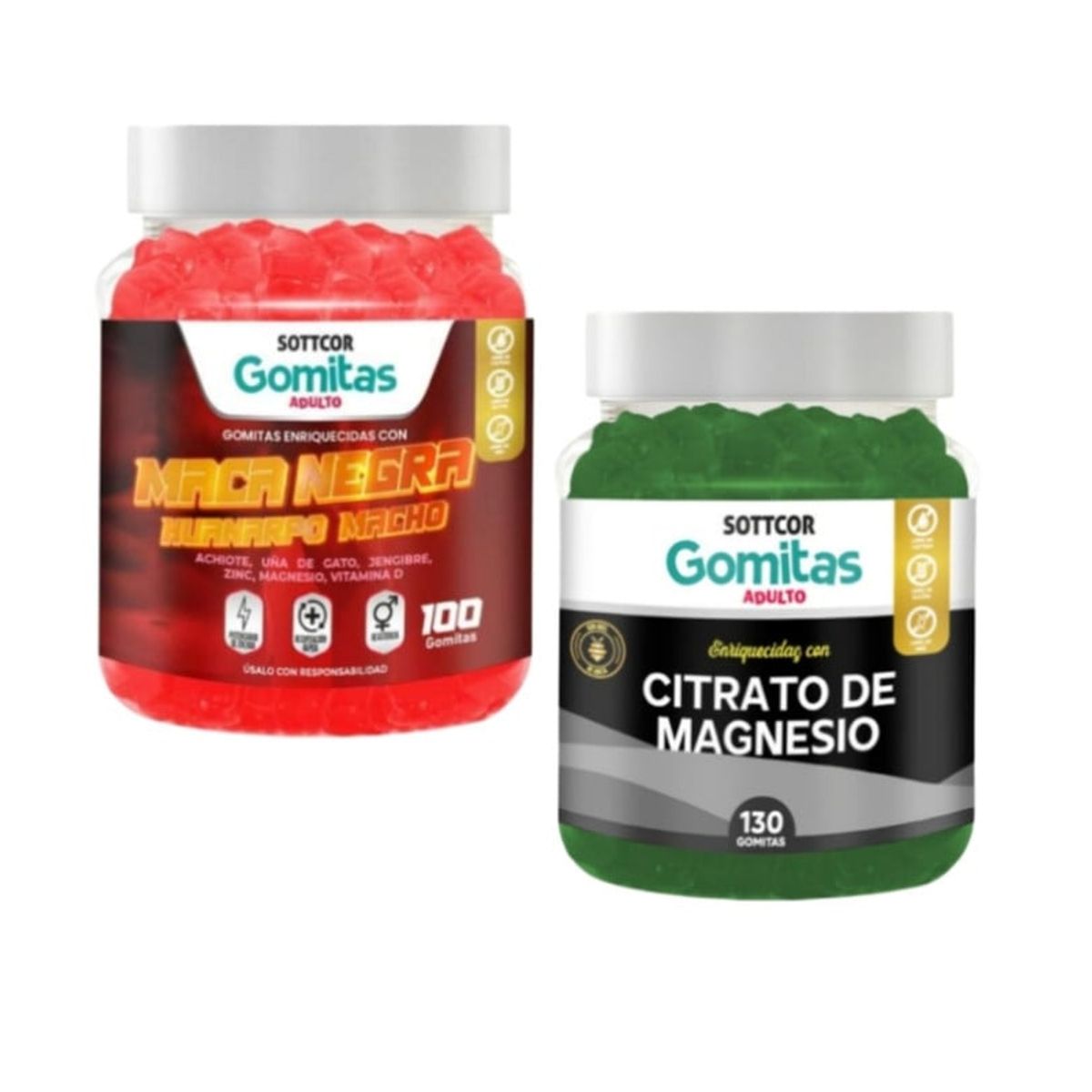 GENERICO - GOMITAS DE CITRATO DE MAGNESIO + MACA NEGRA HUANARPO MACHO SOTTCOR X2