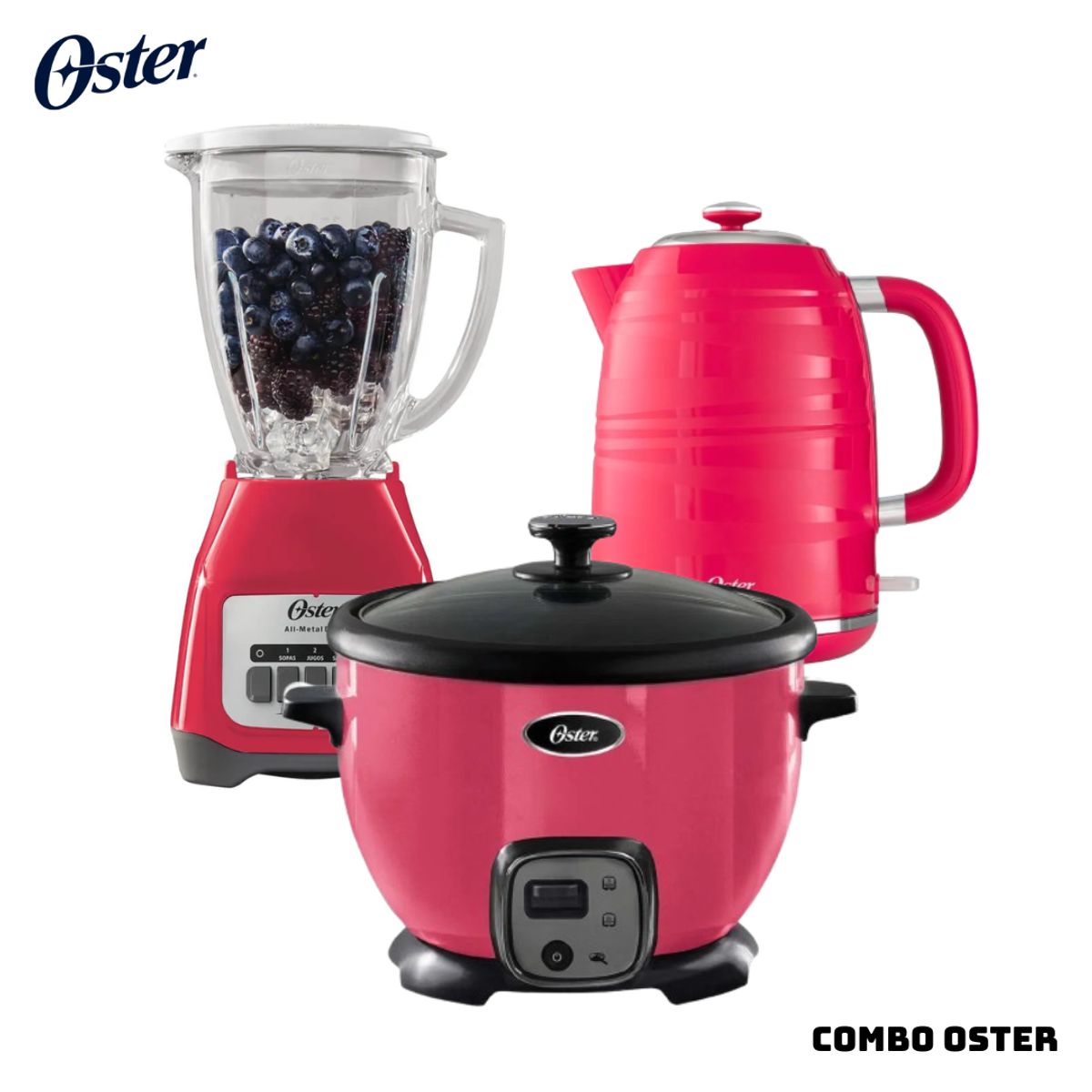 OSTER - COMBO OSTER ARROCERA + HERVIDOR + LICUADORA - SANDIA