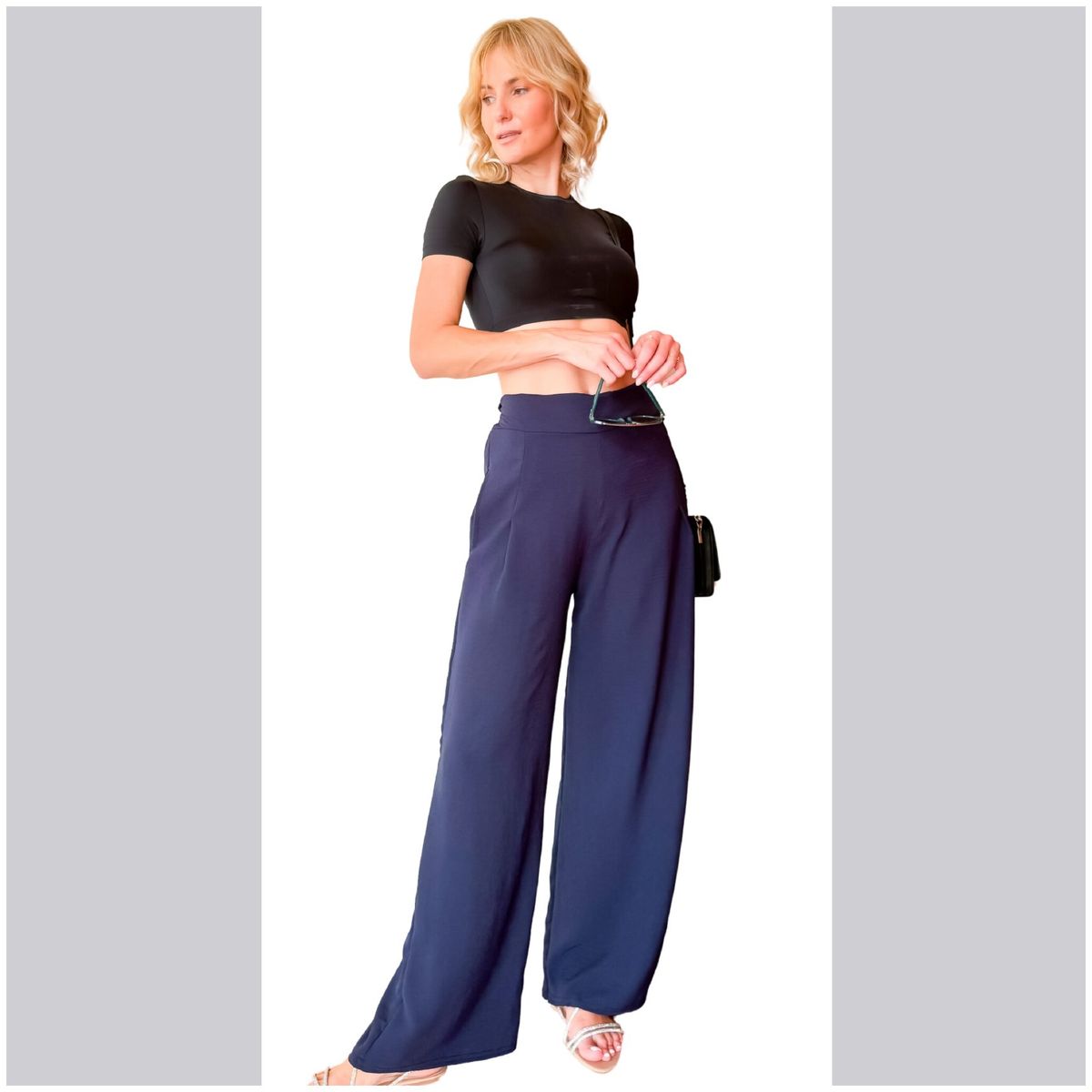 SOLO LEGGINGS - Pantalon Palazzo Asturia Mujer  Solo Basics