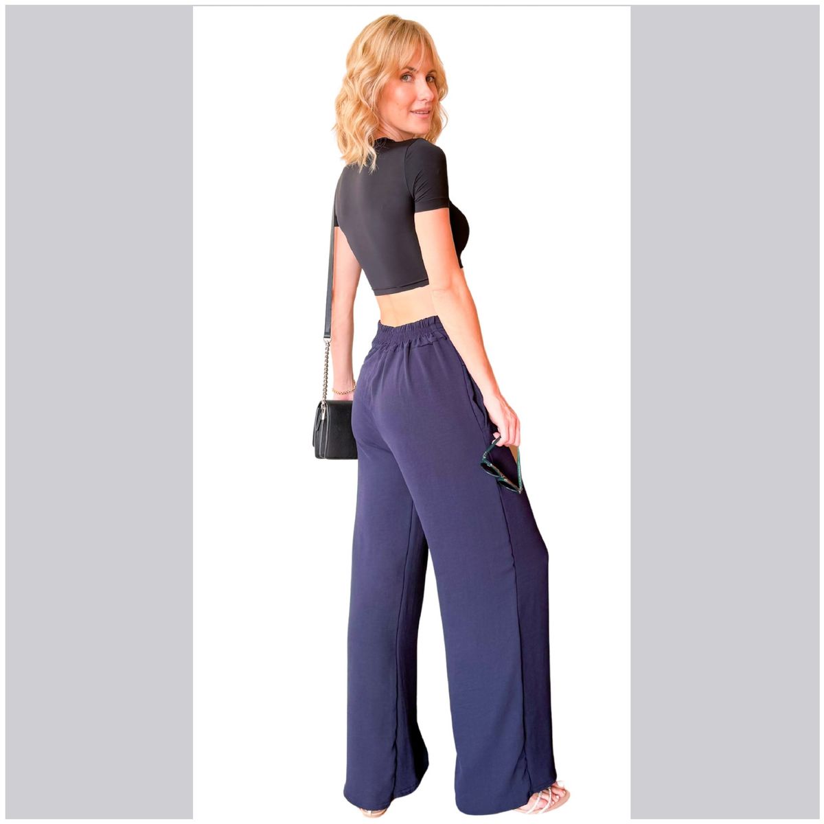 SOLO LEGGINGS - Pantalon Palazzo Asturia Mujer  Solo Basics