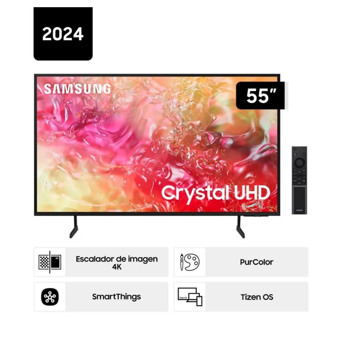 SAMSUNG - Televisor Samsung Smart Tv. 55" 4K UHD Tizen OS 2024 55DU7000
