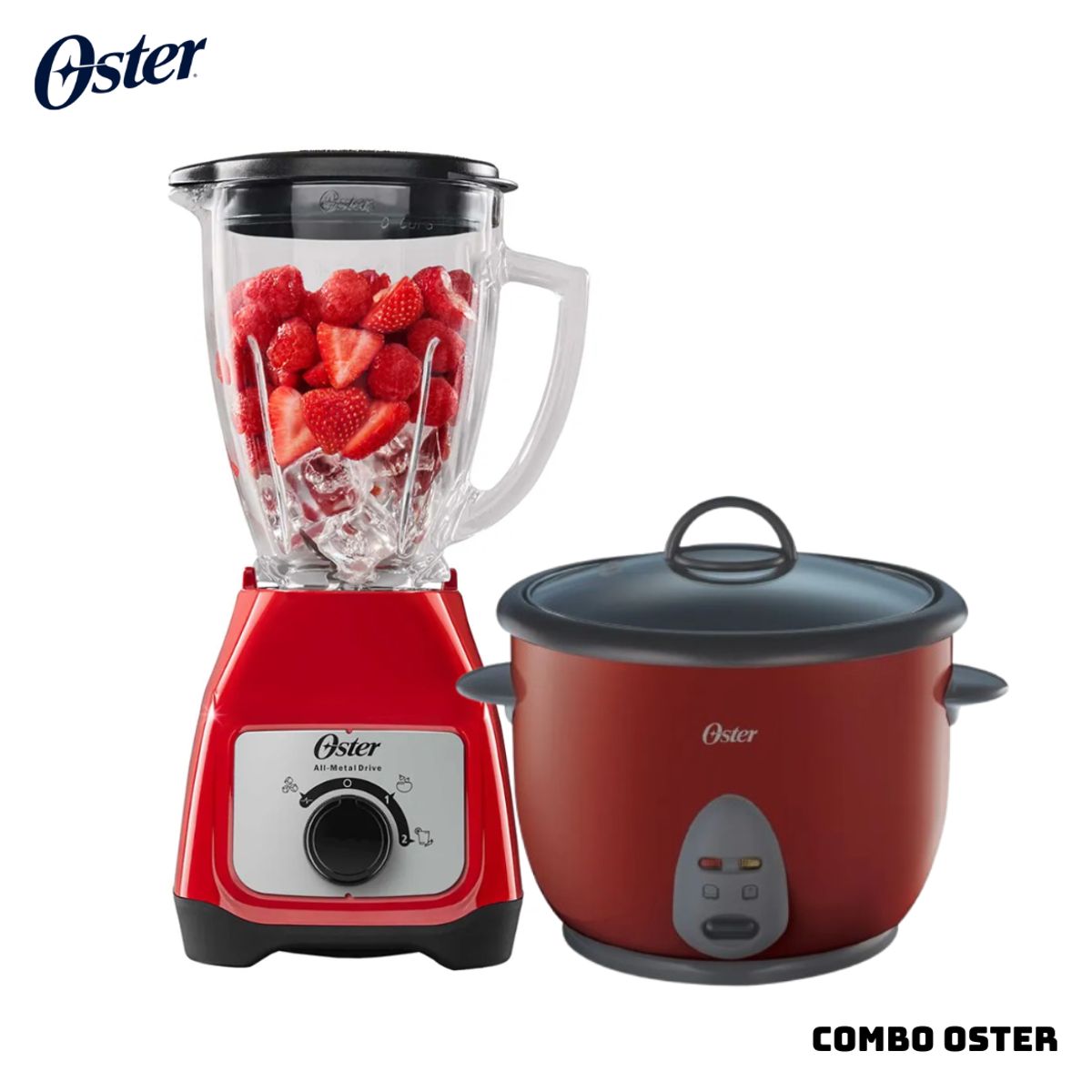 OSTER - COMBO OSTER ARROCERA + LICUADORA - ROJO