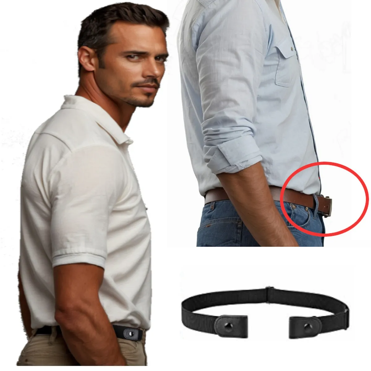 GENERICO - Correa Cinturon Invisible Sin Hebilla Hombre Mujer Regulable