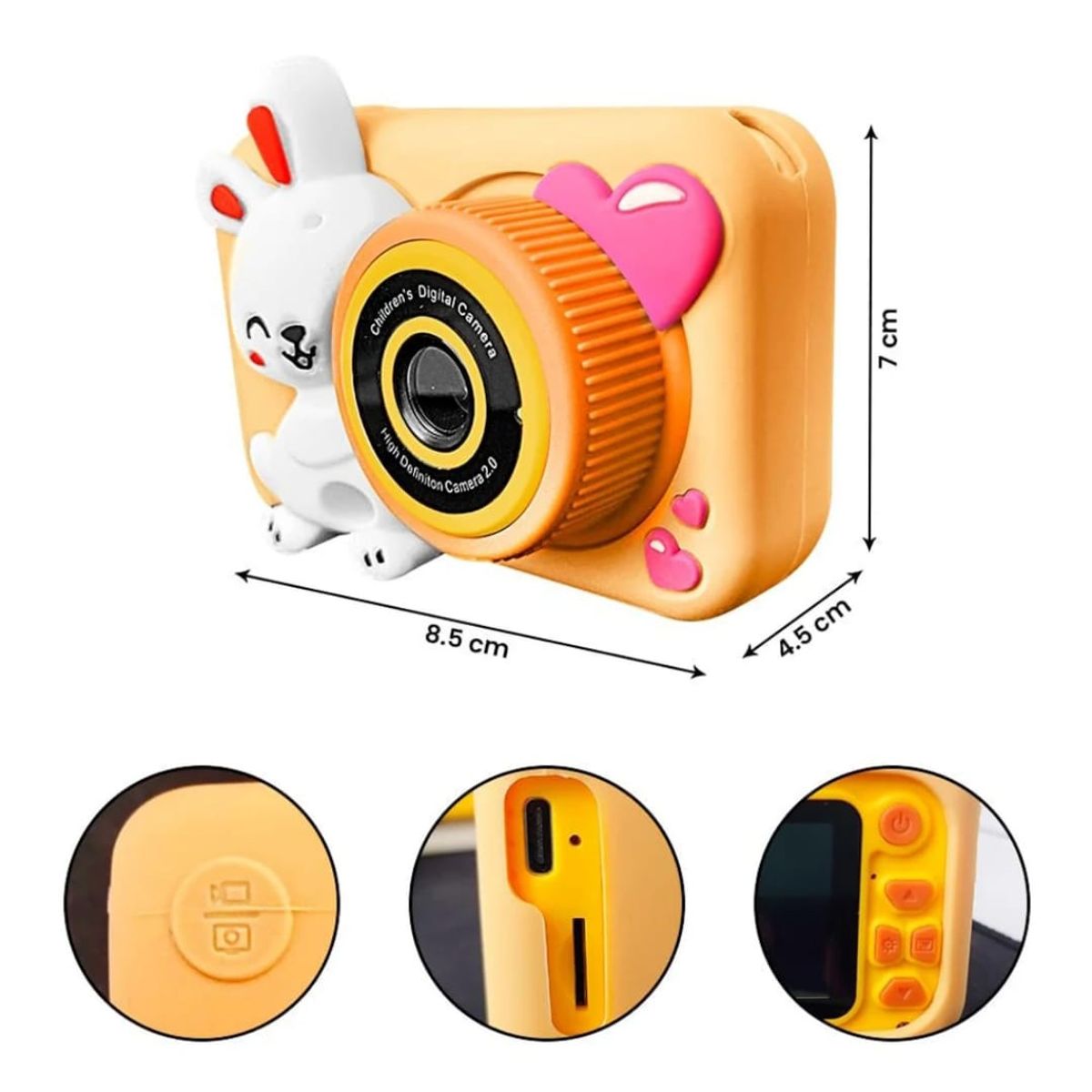 GENERICO - Mini Camara para niños 12 MP UHD - CAMARA PRINCIPAL Y SELFIE- MP3