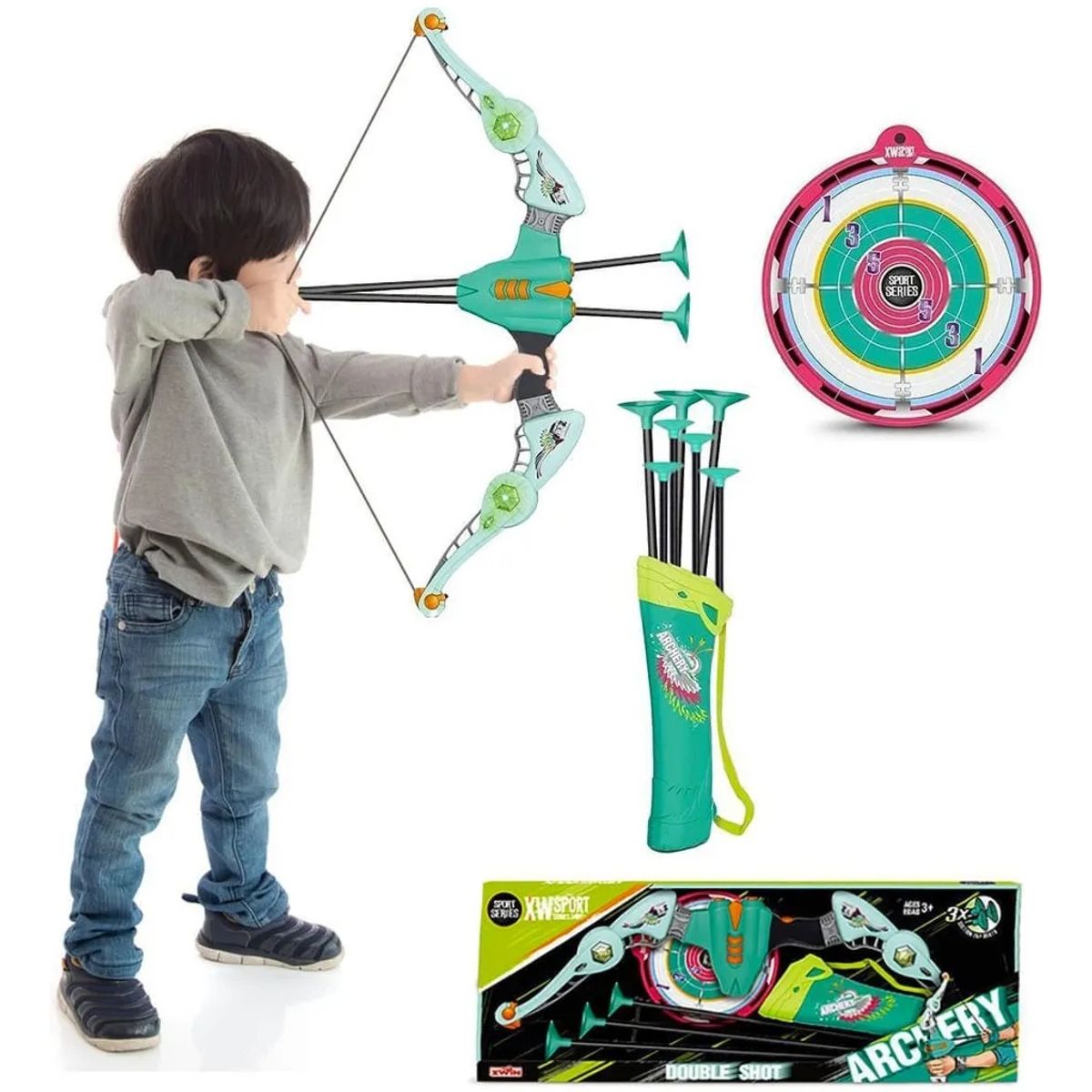 GENERICO - Juguete Tiro Al Arco Y Flecha Para Niños Con Luces Led